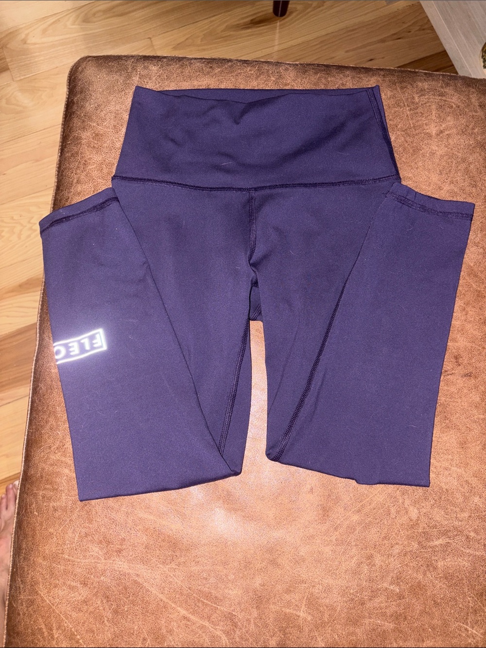 Fleo Deep Purple High-Waist Leggings with Logo